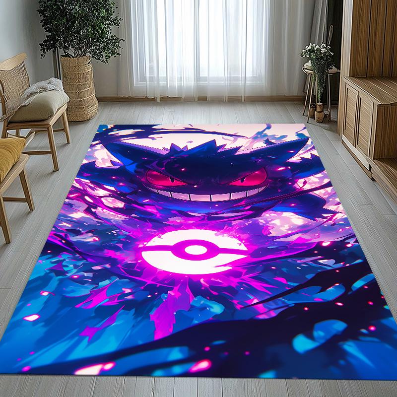 Gengar Pokemon Cartoon Ectoplasma Living Room Non-Slip Area Rug Soft Carpet for Bedroom Kids Playroom Sofa,Home Decor Doormat