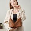 Top Layer Vegetable Tanned Cowhide Underarm Classic Bag, Versatile Leather Shoulder Messenger Bag, Women's Dumpling Bag