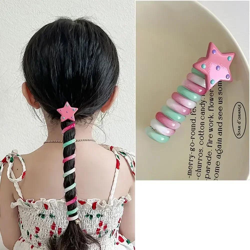 1PC Bowknot Braided Telephone Wire Hair Bands Ponytail Hair Rope Hair Weaving Artifact Elastic Band Hair Rope Hair Accessories