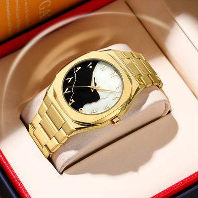 Luxury Fashion Men's Watch Shell Dial Business Office Men's Watch Waterproof Stainless Steel Strap Round Dial Men's Quartz Watch