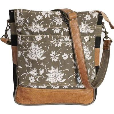 SEL De MER Upcycled Blossom Print Canvas & Leather Shoulder Bag, Canvas Crossbody Bags, and Leather Shoulder Bag, Crossbody Bag for Women.