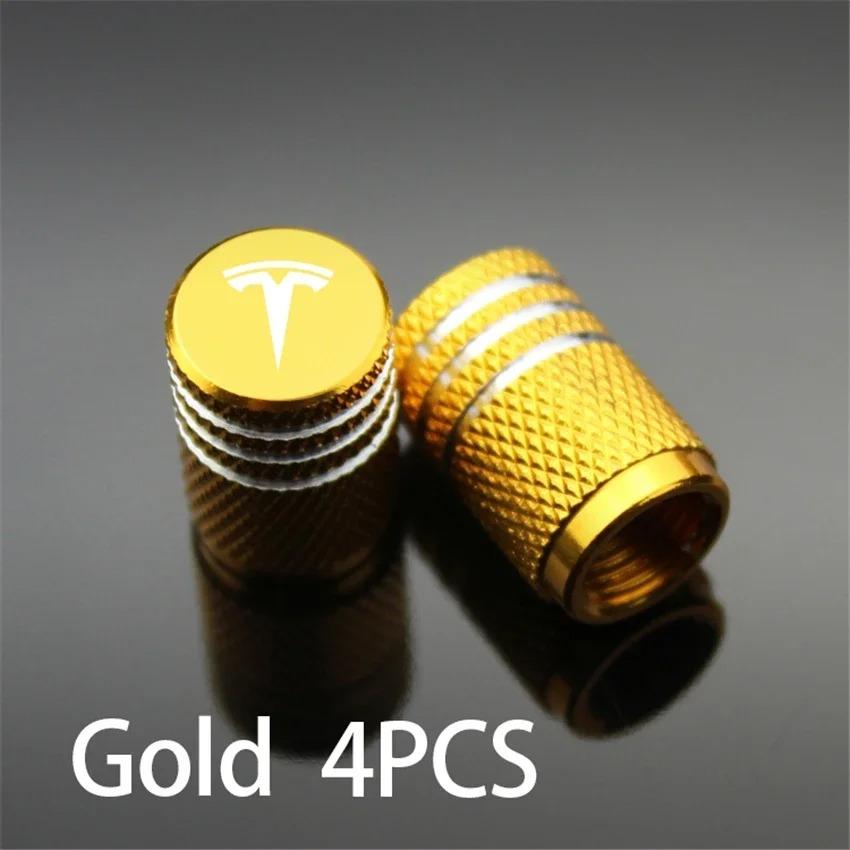 Tesla Model 3 Y S X - 4PCS Aluminum Alloy Tire Valve Stem Caps Covers, Car Wheel Accessories Replacement