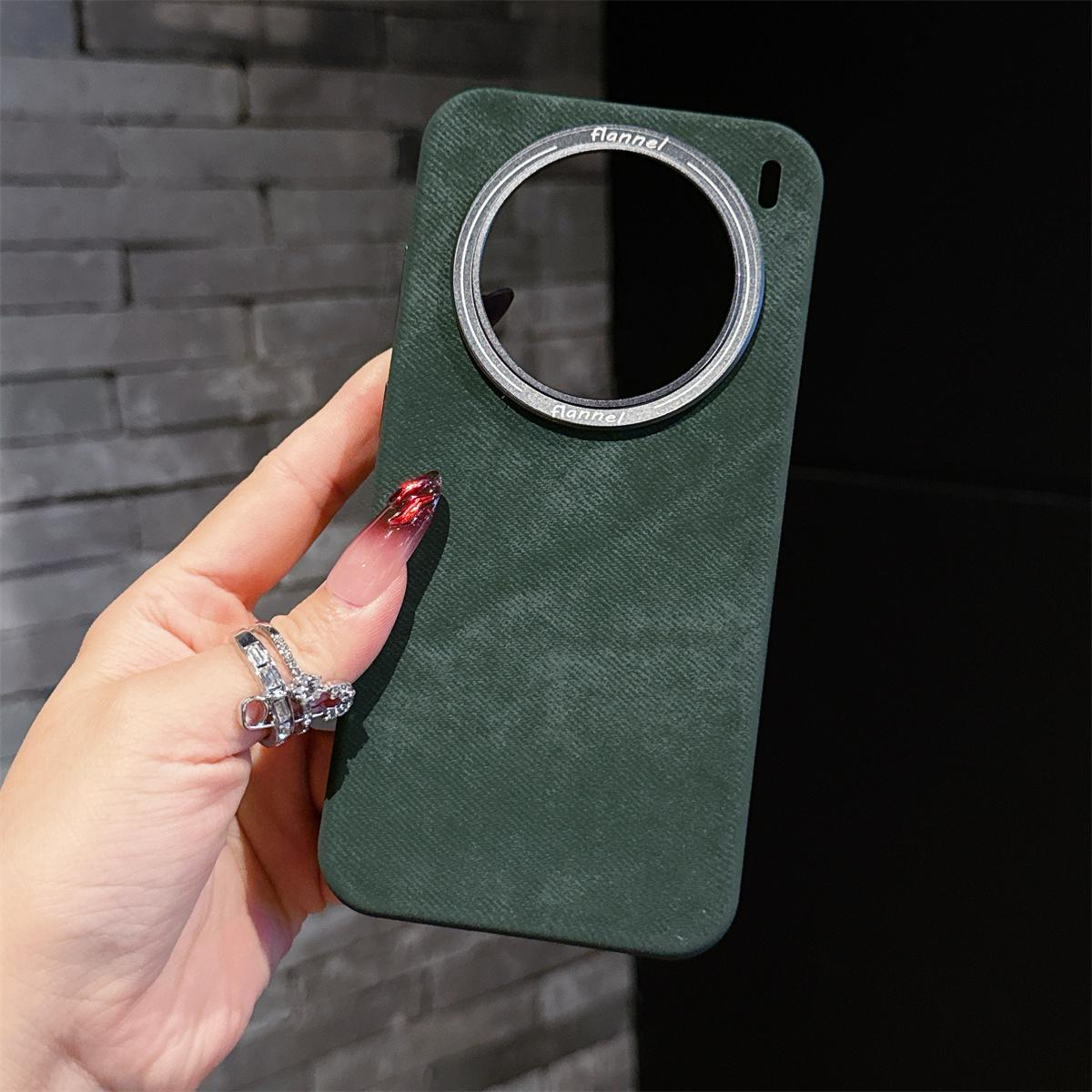 

For Vivo X200 Pro Mini Case Magsafe Magnetic Wireless Charging Business Leather Fur Texture Camera Circle Mobile Phone Cover vivo X200