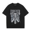 Hip Hop Men T-shirt Skeleton Frame Street Short Sleeve Black T Shirt High Quality Loose Breathable Short Sleeve New Fashion Tops