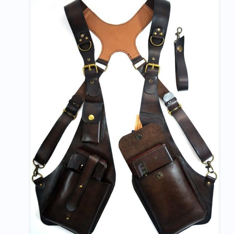 Unisex retro ādas pleca soma, kvadrātveida