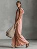 2026 Summer European & American Buckle-Up Sleeveless Hooded Long Dress for Women