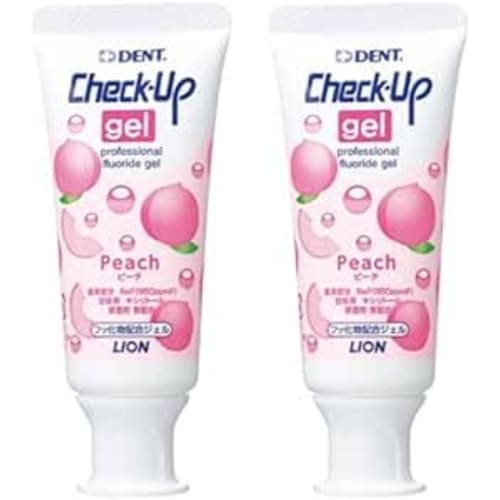Dent Check-Up Gel, Peach, 60g, 2 Bottles, Includes Original Pocket Tissues