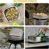 Backpacking Camping Cookware Mini Picnic Camping Cooking Mess Kit, Stainless Steel Pots Pan Plates Set for Hiking, Backpacking, Bushcraft and Picnic,
