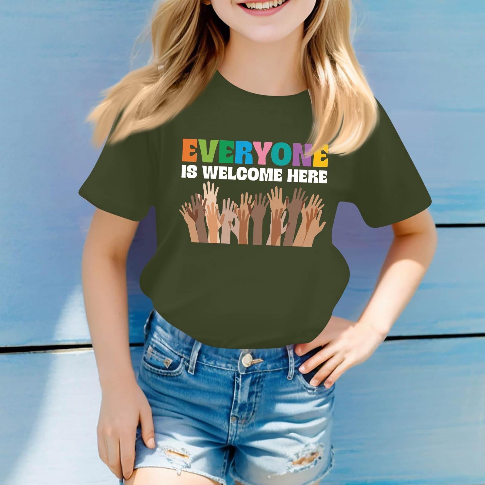 

Детский набивной короткий рукав круглый вырез повседневный удобный свободный легкий топ 100 армия зеленый