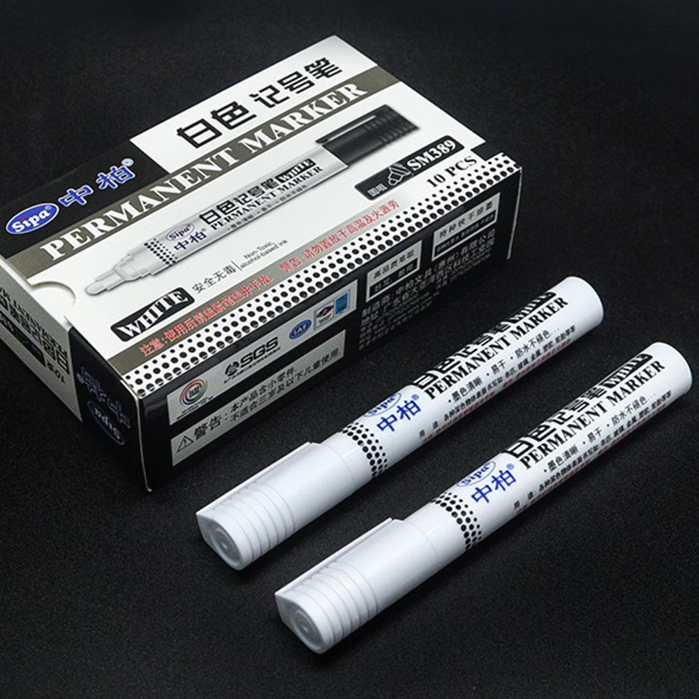 White Marker Pen Alcohol Paint Oily Waterproof Tire Painting Graffiti Pen Permanent Gel Pen for Fabric Wood Tire Painting Marker