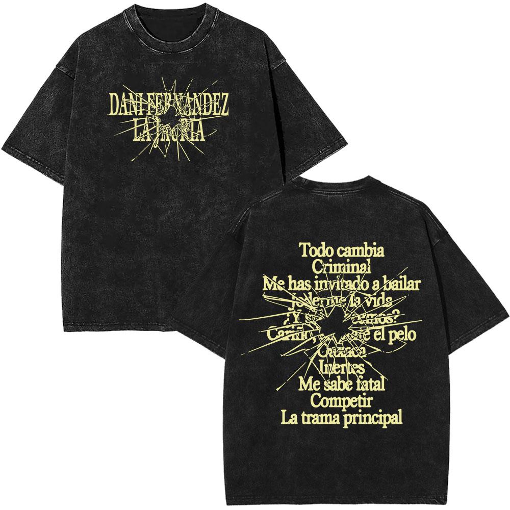 

Rapper Dani Fernandez La Jauria Graphic Vintage Washed Tshirt Men Women Fashion T Shirts Casual Loose Cotton Comfort Tshirts M
