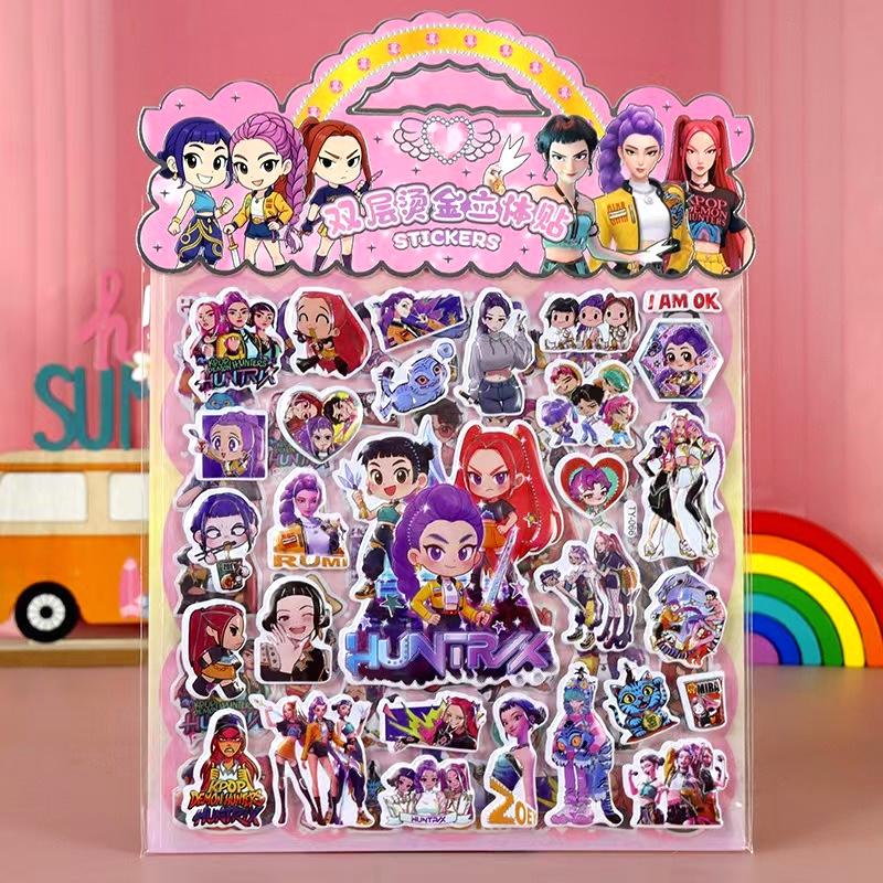 1/3/6 Stück Kpop Dämonenjäger Aufkleber Anime Tiger Rumi Mira Zoey Laserschnitt Aufkleber Bürobedarf und Schulbedarf Dekoration