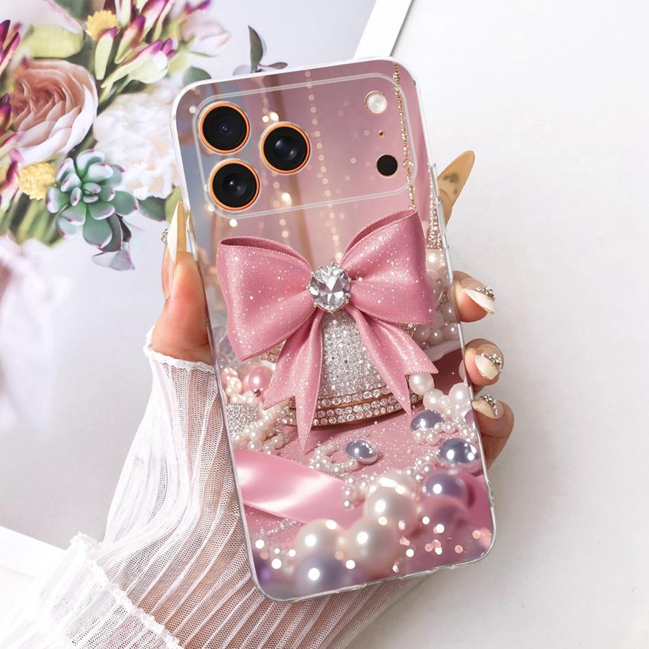 For Apple iPhone 17 Pro Max Case Luxury Flowers New Painted Cover Clear Silicone Case For iPhone 17 Air iPhone17 Pro Soft Fundas