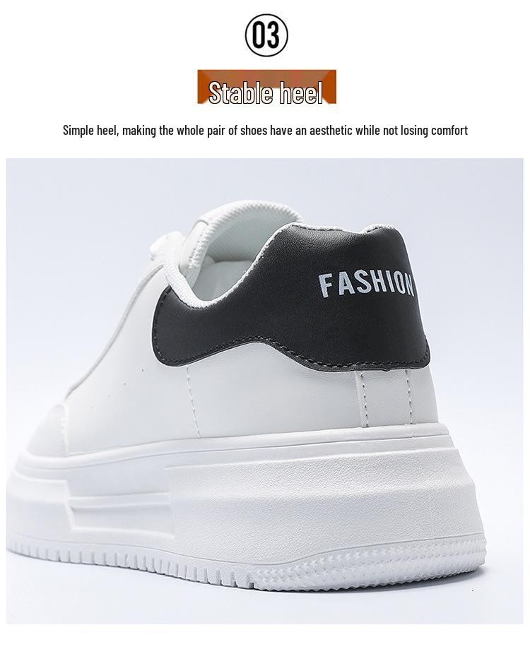Pánské jarní prodyšné bílé tenisky: Trendy sportovní boty na silné podrážce v korejském stylu