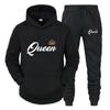 Men's and women's sportswear sets, hooded sweatshirts and pants, king and queen printed streetwear