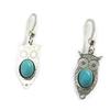 Les Trésors De Lily [M5668] - Silver Turquoise 'Carmen' Earrings (owl)