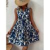 Elegante Mini Abito Boho Senza Maniche Scollo a V Stampa Floreale Estivo con Volant Linea ad A Abito Canotta da Festa Taglia Grande Donna Casual Ampio Oversize Vestito da Sole da Spiaggia