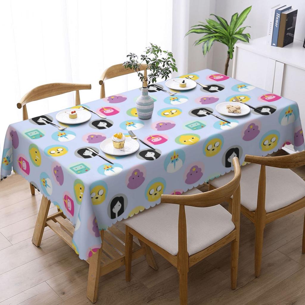 Adventure Pattern Time! Custom Rectangular Tablecloth Oilproof Table Cover for Festival Party Decorations Table Cloth