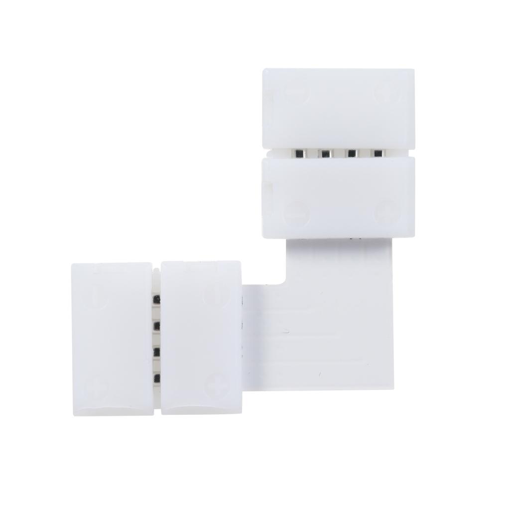 10Pcs LED Strip Connectors L Shape 4-Pin with 20Pcs Connector Clips for RGB SMD 5050 3528 LED Light Strips