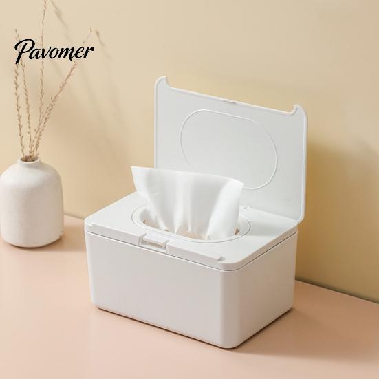 Dust Proof Tissue Storage Wipes Dispenser, Refillable with Buckle-Sealed Cover Box, Moisture Lock Wet Wipe Holder Dustproof Easy Pull Pouch