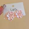 Big White Camellia Flower Stud Earring Female Simple Exaggerated Resin Ear Jewelry Wedding Best Friend Christmas Gift