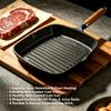 Striped Non-stick Steak Frying Pan, Square shape1100G Thickened Multifunctional Cast Iron Baking Pan, Easy To Clean, Suitable for Induction Cookers,