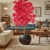 1pcs Large Artificial Cherry Blossom Trees with Vibrant Red & Pink Blooms - Realistic Plastic Indoor/Outdoor Decor, Self-Support