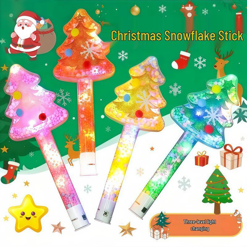 

Seven-Color Flashing Snowflake Stick for Kids - Christmas Tree Decoration & Party Toy