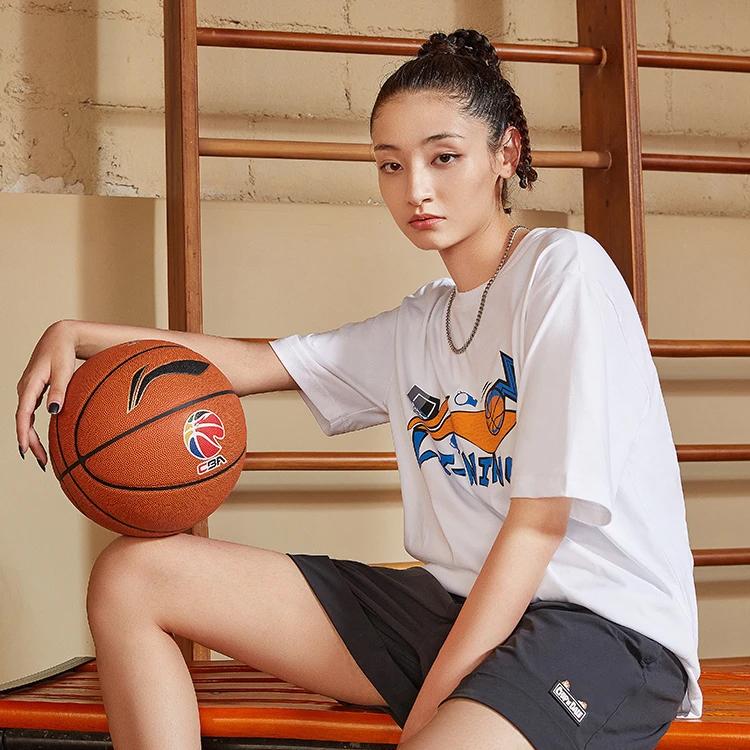 Li-Ning Logo Print Sports Round Neck T-Shirt Men Tops White AHSS591-5