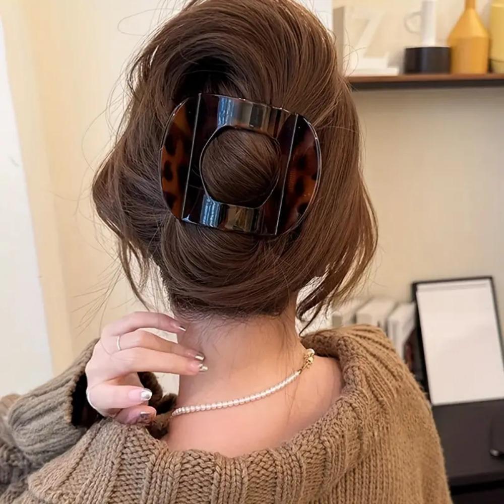 Bernsteinfarbenes Haarnadel-Set mit Leopardenmuster für Frauen, großes Haar-Accessoire, ästhetische geometrische Haarnadeln für Dutts