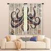 2 pcs, filtering curtains (excluding rods, non-movable, without batteries) Vintage Japanese octopusbackgroundsuitable for use in