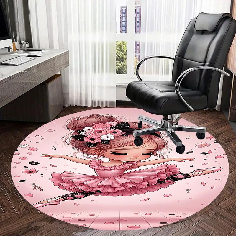 1PC ballet dancer Non-Slip Floor Round carpet, Office, family, bedroom, Large Area Rug Indoor Rugs, Durable PolyesterH0331