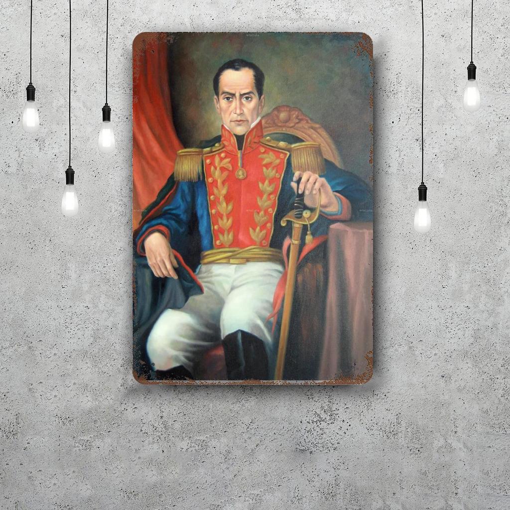 Simon Bolivar Metallschilder Wanddeko Vintage Blechschilder Captain Metallposter Dekor für Bar Kneipe Club Wanddekoration