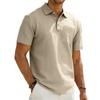 Heren Lapel Poloshirt, Zomer Casual Korte Mouwen Zak T-shirt, Losvallend Top