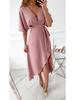 2023 European & American Casual V-Neck Irregular Evening Dress for Women