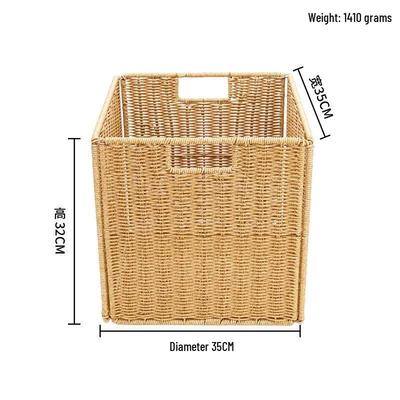 RuHan Floral Imitation Rattan Foldable Storage Basket