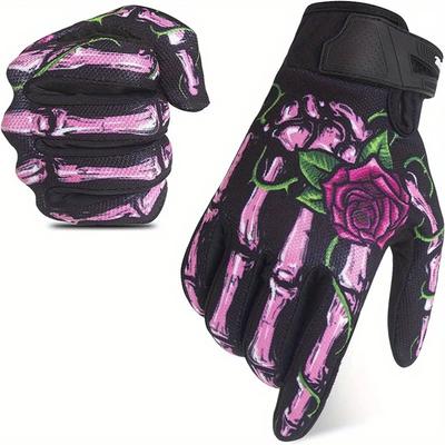 1Pair Full Finger Cycling Gloves Touch Screen Motorcycle Gloves Ghost Claw Joker Skull Gloves For Mountain Bike and Riding