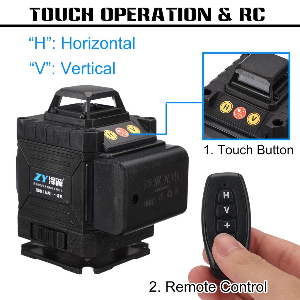2400mAh 10 PCS 8/12/16 Green Line 4D Light Laser Level 360° Horizontal Vertical Cross Spirit Level Measure Tool Kit