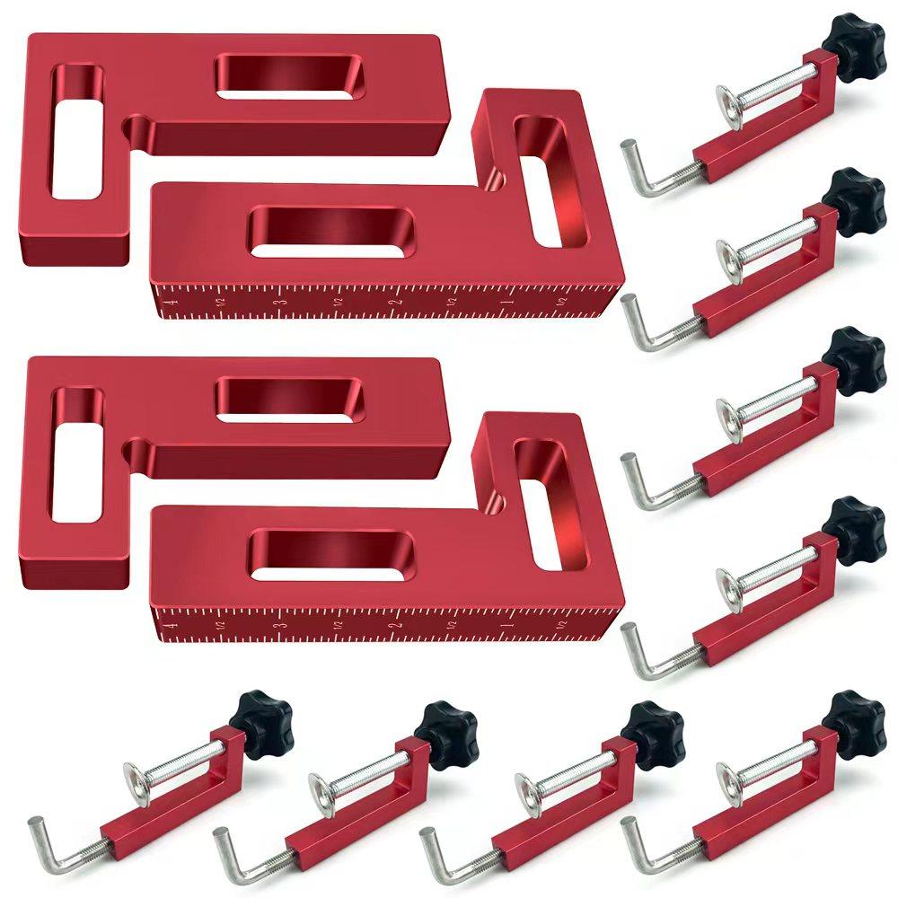 Aluminum Alloy Picture Frame Clamp with Woodworking 90 Degree Right-Angle Clamp Suitable for Cabinets, Frames, and Drawers