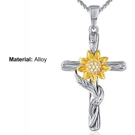 Pendant Necklace Hollow Out Heart Sunflower Jewelry Sparkling Bright Luster Necklace Jewelry Gifts