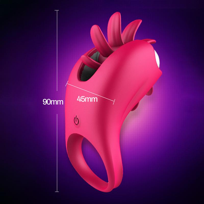 Rotation Oral Tongue Licking Vibrator Vagina Clitoris Stimulate Sex Toys For Couples Flirt Penis Vibrator Ring