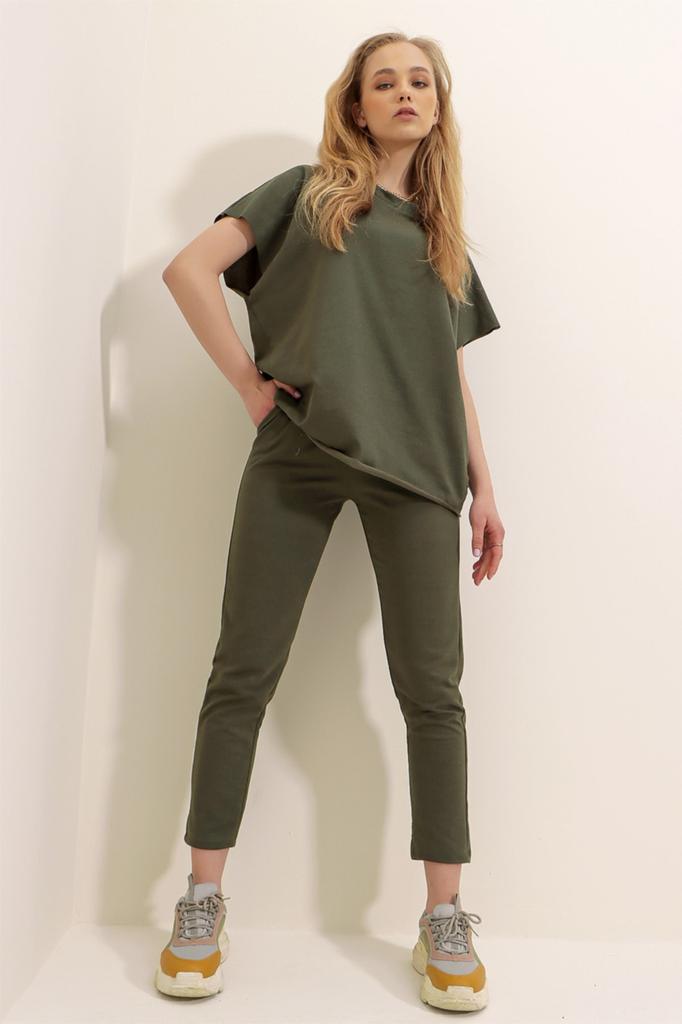 Set Trening de Damă Modă Sezon Nou Roșu Gât Rotund Croială Confortabilă