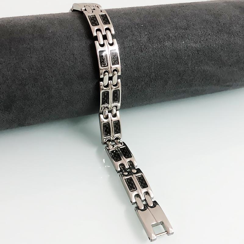 10MM Wide Chain Men's Bracelets Stainless Steel with Magnetic Hematite Stone Bracelet for Men Male Jewelry Healthy Care Bangles