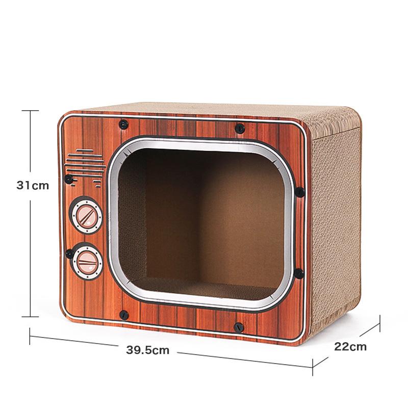 Corrugated Cat Scratching House Creative Cat Scratcher TV-shaped Scraper for Cats Large Capacity Cat Home Cat Accessories