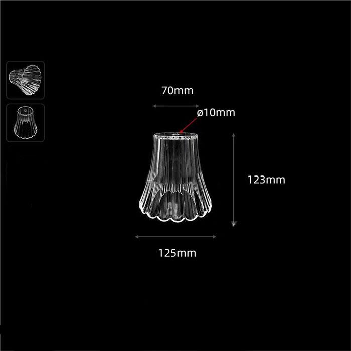 Clear 10mm Small Opening Acrylic Lamp Shade Replacement, 1cm Hole Plastic DIY Lampshade with Aluminum Lid Cover for Lighting