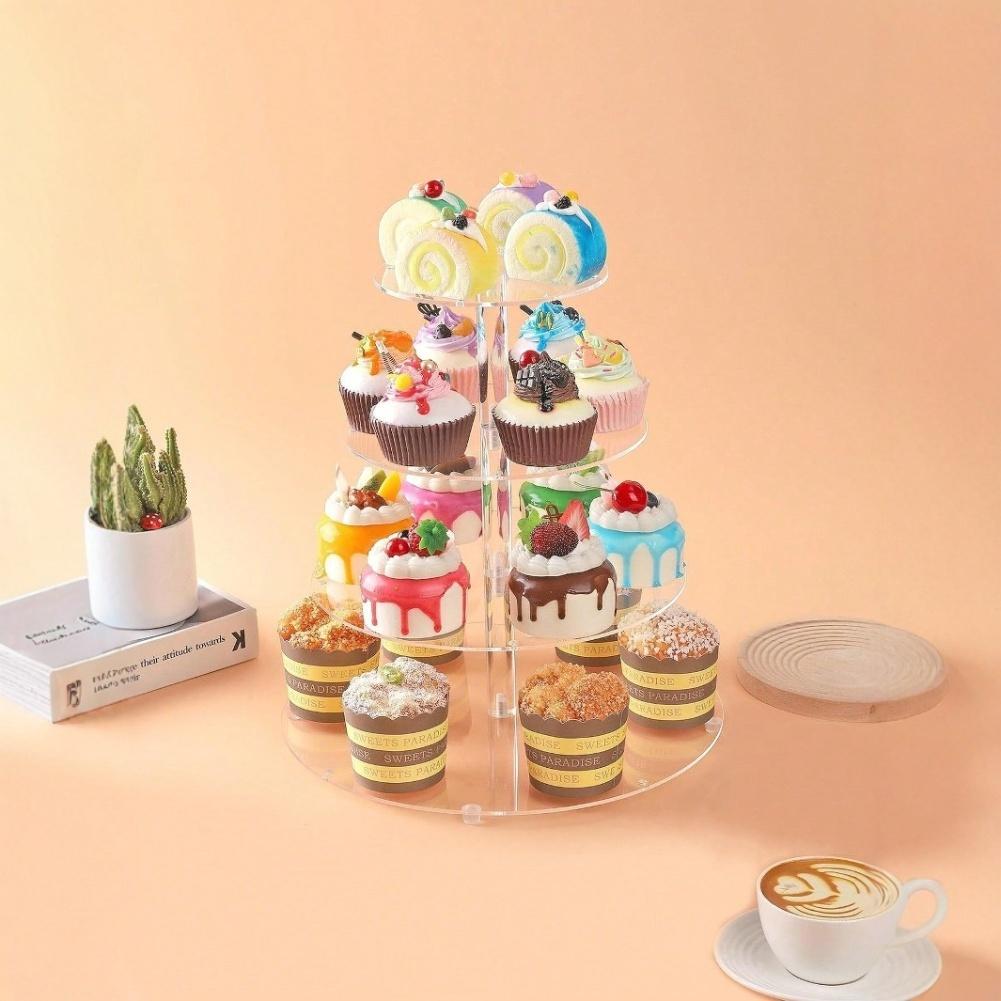 Transparent Acrylic Cake Stand Removable 3-Tier & 4-Tier Dessert Display Party Supplies Wedding Cake Decoration  Bakeware Tools