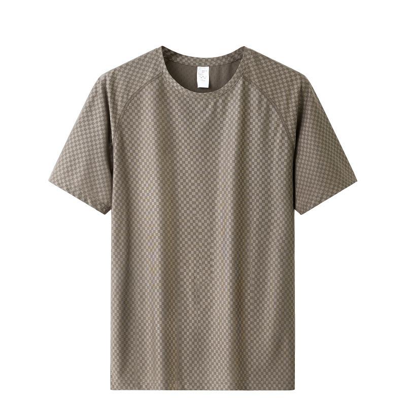 Sports Men's T-shirt Round Neck Ice Silk Short Sleeved T-shirt Men's Casual Plus Half Sleeve Comfortable