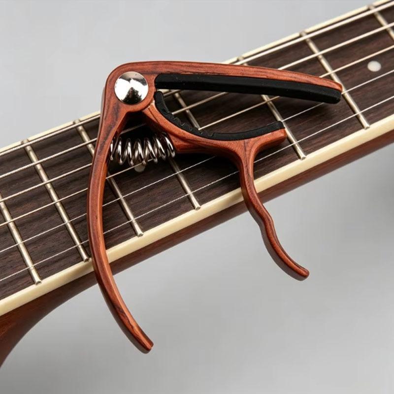 Wood-Grain Capo Capo for Folk, Classical, and Acoustic-Electric Guitars Universal Capo for Ukulele Small Hand Grip