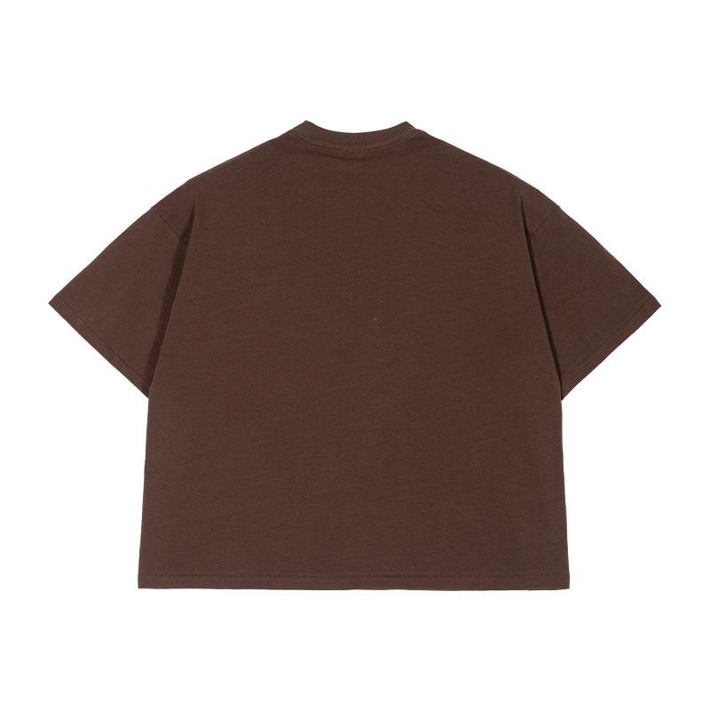 Baumwoll Kurz, Weit, Kurzärmlig Hochwertig Schulterfrei Locker Rundhals T-Shirt für Herren