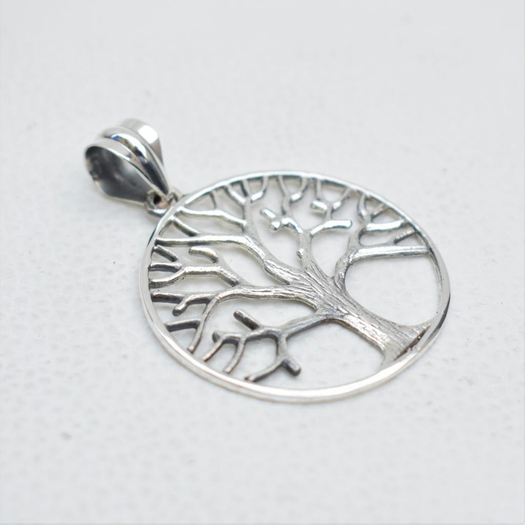 Sterling Silver Tree of Life Pendant, Handmade Plain Silver Jewelry